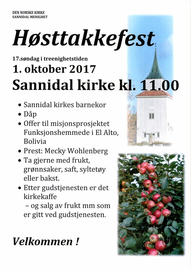 Høsttakkefest plakat 2017